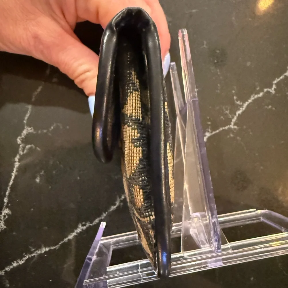Dior Black and Tan Monogram Wallet